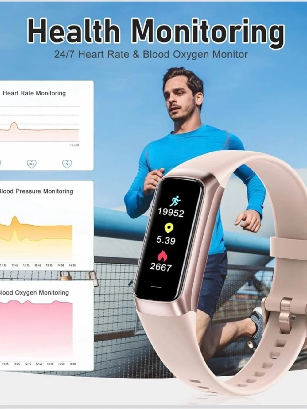 NIB Zeacool Pink Fitness Tracker Smartwatch